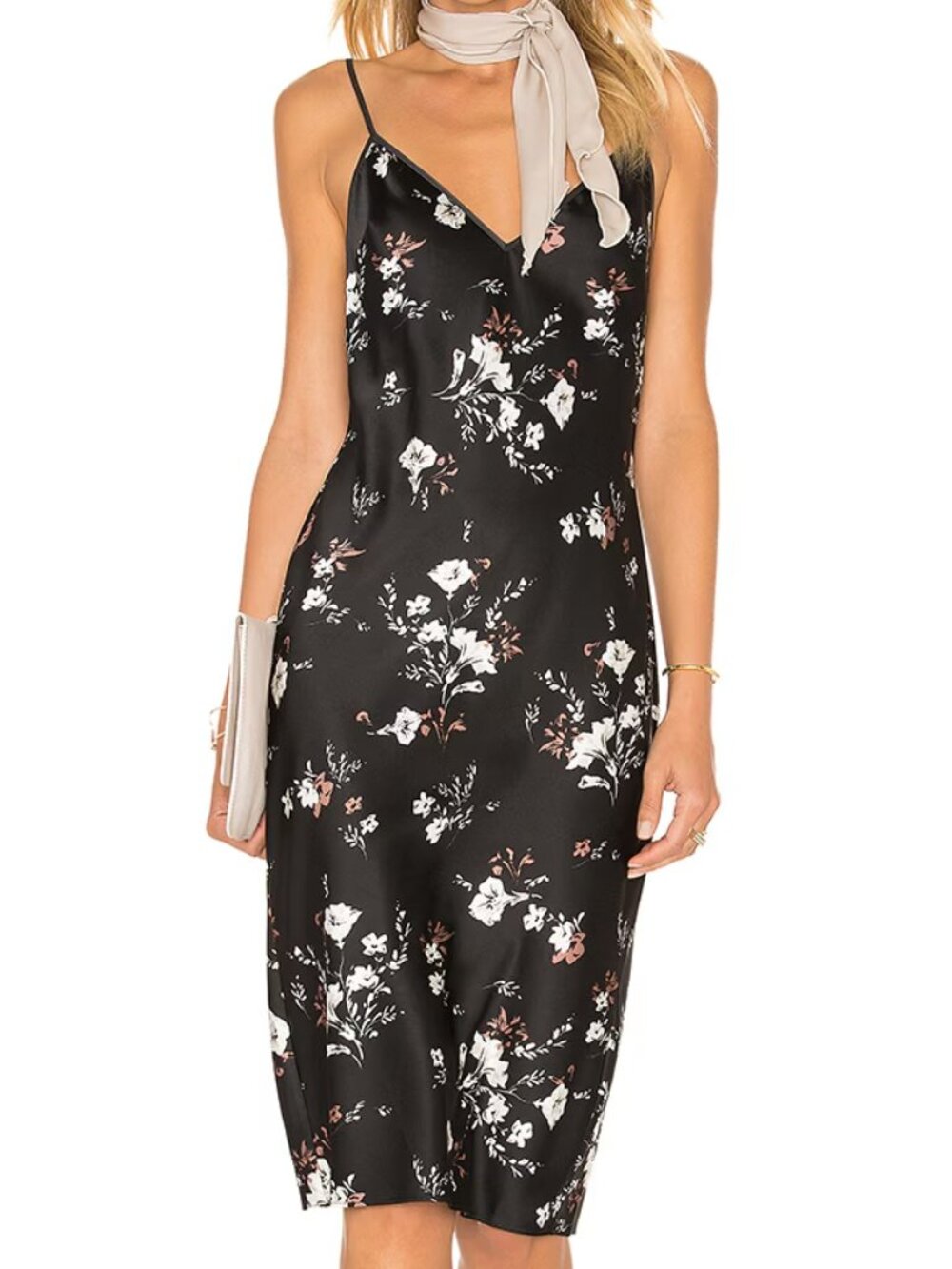 L'Academie x REVOLVE The Silk Slip Floral dress midi Large